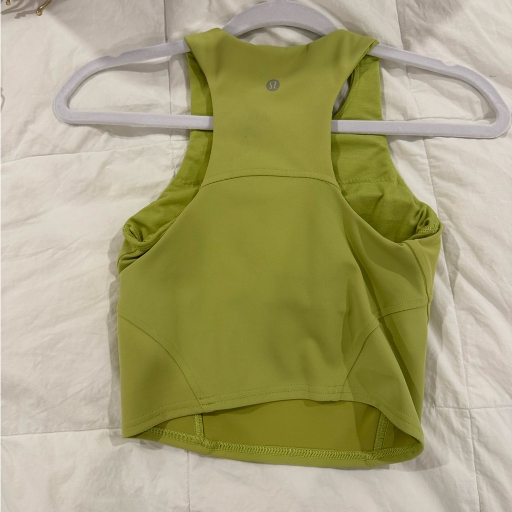 lululemon athletica Green Crop Cut Out Tank Top